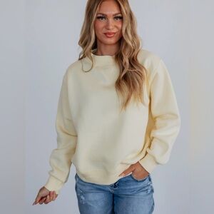 Shop Stevie Women’s Mock Neck Sweatshirt Yellow Size Small